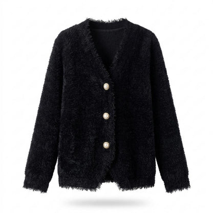 Allsaints Leather - Nitor | Fuzzy Button-Front Knit Cardigan Women