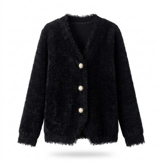 Allsaints Leather - Nitor | Fuzzy Button-Front Knit Cardigan Women