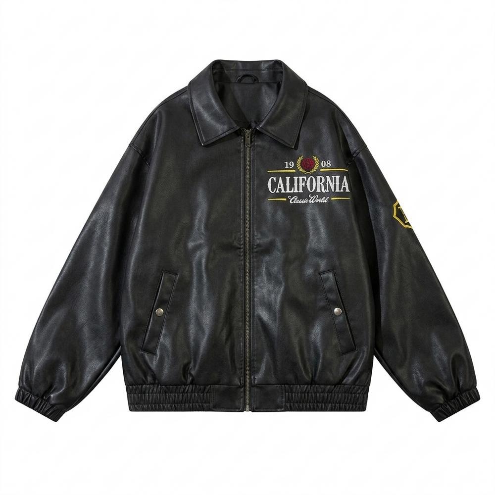 Allsaints Leather - Zavar | Embroidered Oversized Leather Jacket Unisex