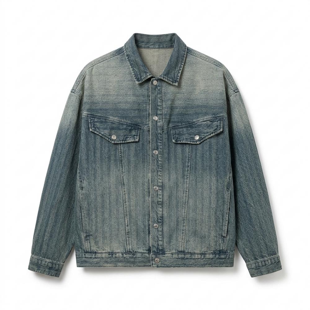 Allsaints Leather - Lanor | Faded Button-Front Denim Jacket Unisex