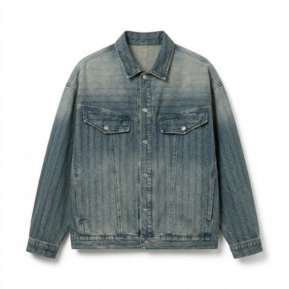 Allsaints Leather - Lanor | Faded Button-Front Denim Jacket Unisex