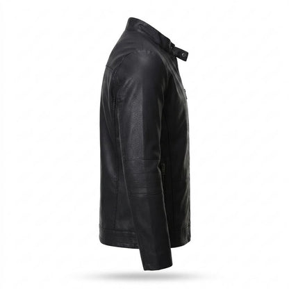 Allsaints Leather - Kehal | Fleece-Lined Stand-Collar Leather Jacket Men