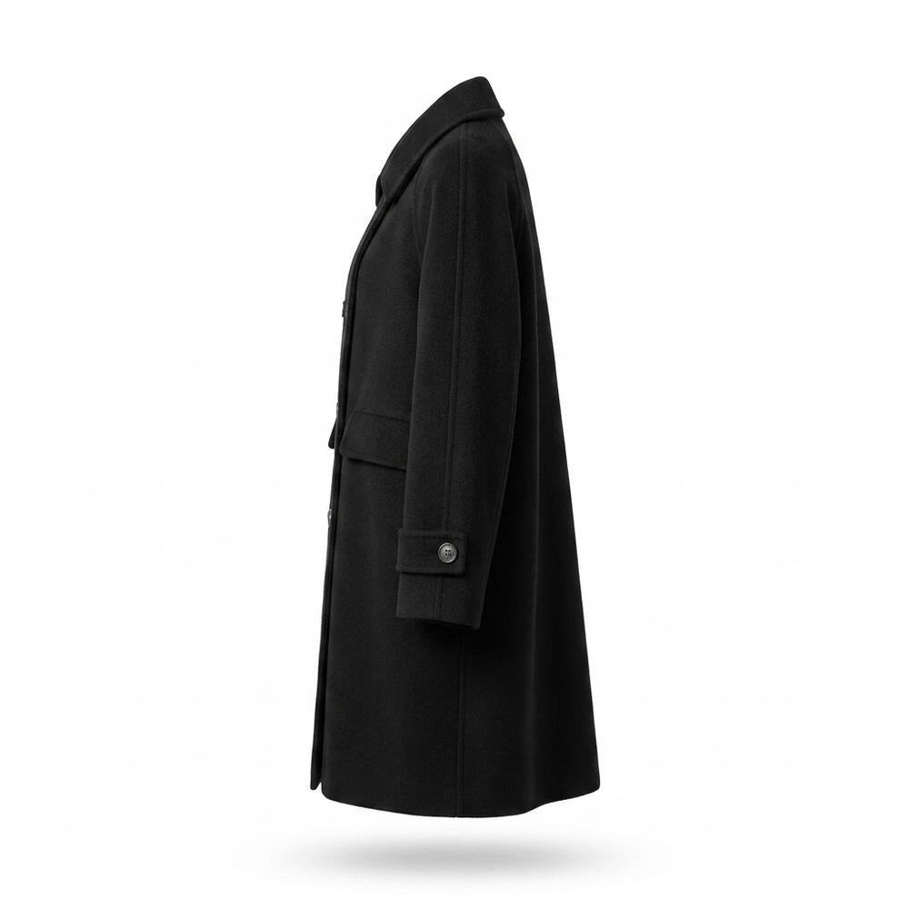 Allsaints Leather - Sesil | Double-Breasted Notched Lapel Coat Women