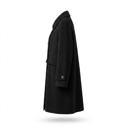 Allsaints Leather - Sesil | Double-Breasted Notched Lapel Coat Women