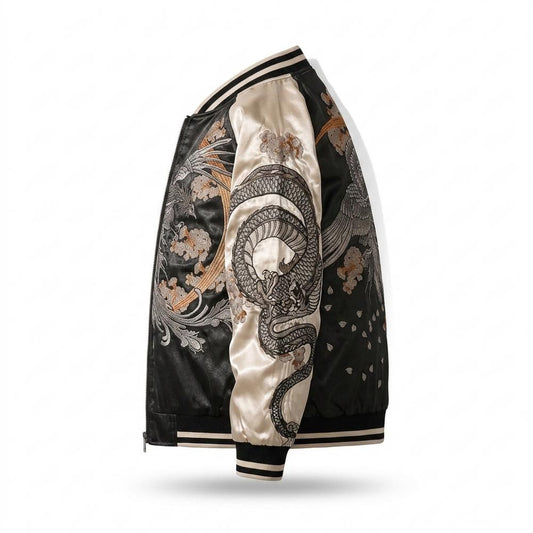 Allsaints Leather - Damar | Embroidered Two-Tone Jacket Unisex