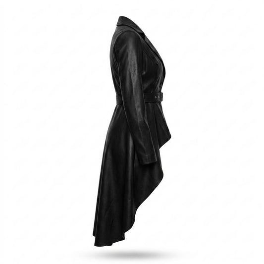 Allsaints Leather - Varal | Asymmetrical Belted Coat Women