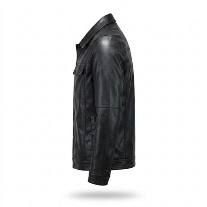 Allsaints Leather - Masil | Button-Front Collared Leather Jacket Men
