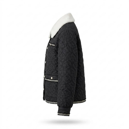 Allsaints Leather - Yomir | Quilted Contrast Collar Jacket Women