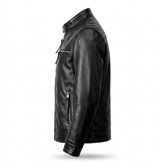 Allsaints Leather - Niral | Zippered Grained Leather Jacket Men