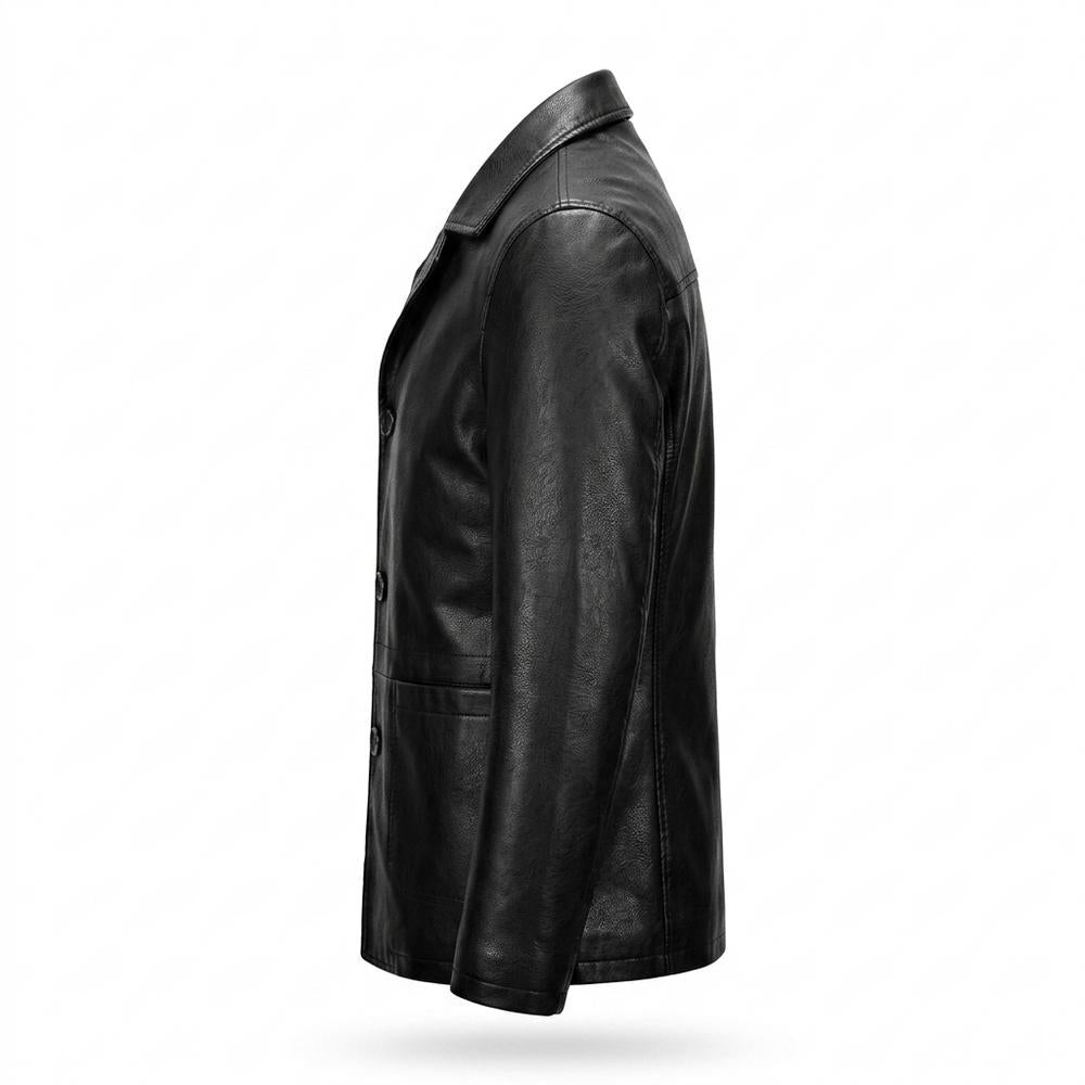 Allsaints Leather - Daser | Button-Front Lined Leather Jacket Men