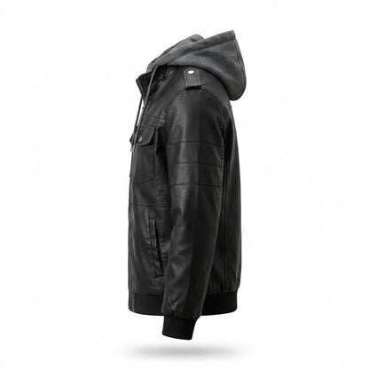 Allsaints Leather - Terid | Hooded Faux-Leather Leather Jacket Men