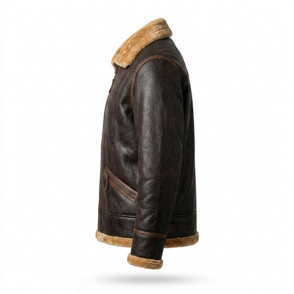 Allsaints Leather - Sozur | Shearling-Collar Lined Leather Jacket Men