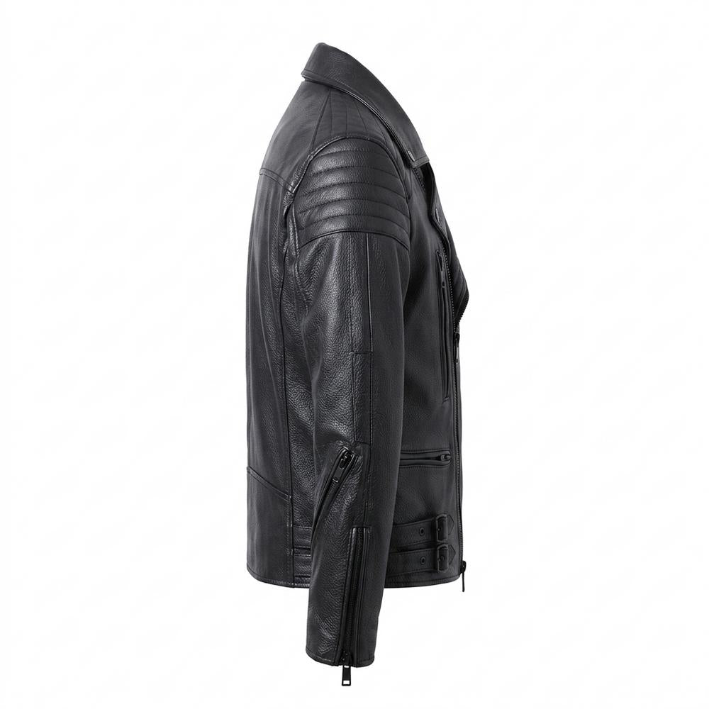 Allsaints Leather - Mamel | Quilted Asymmetrical Leather Jacket Men