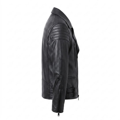 Allsaints Leather - Mamel | Quilted Asymmetrical Leather Jacket Men