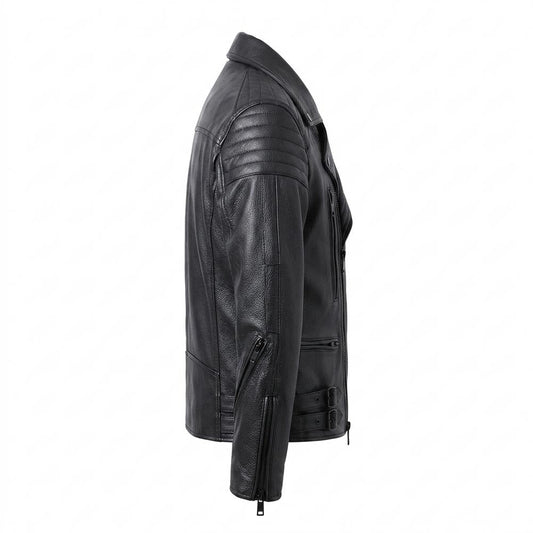 Allsaints Leather - Mamel | Quilted Asymmetrical Leather Jacket Men