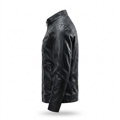 Allsaints Leather - Rimor | Zip-Up Quilted-Shoulder Leather Jacket Men