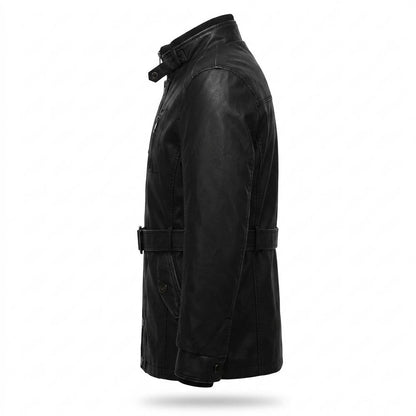 Allsaints Leather - Nenav | Zip-Up Stand-Collar Leather Jacket Men