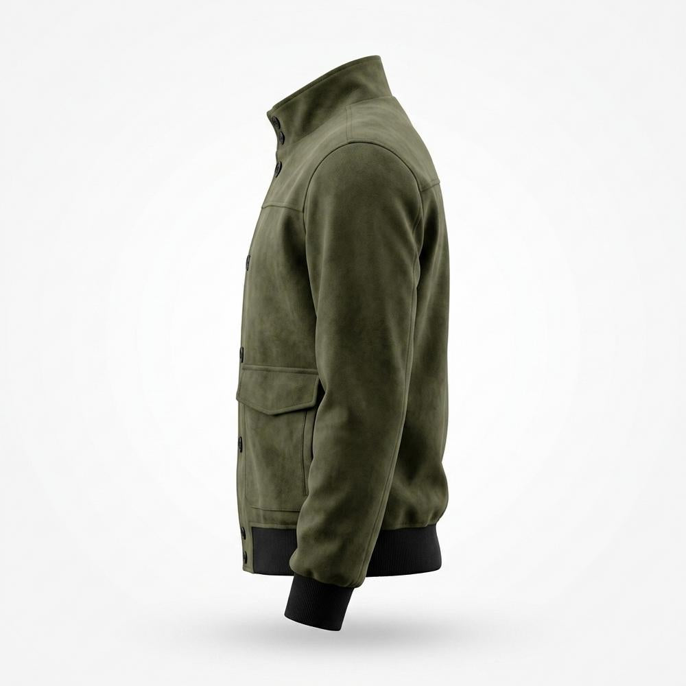 Allsaints Leather - Risin | Suede-Effect Button-Front Jacket Men