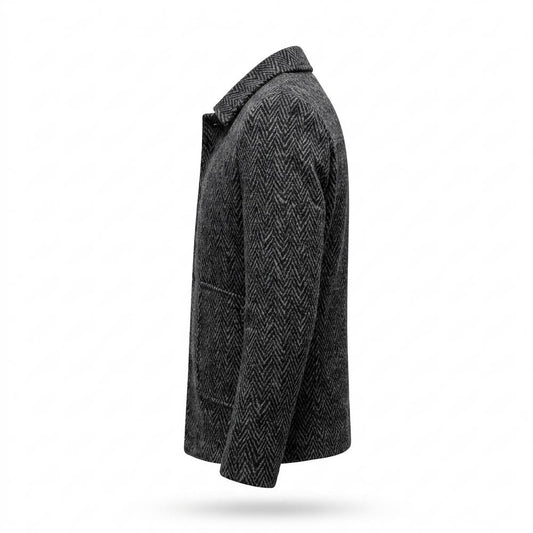 Allsaints Leather - Visel | Herringbone Slim-Fit Jacket Men