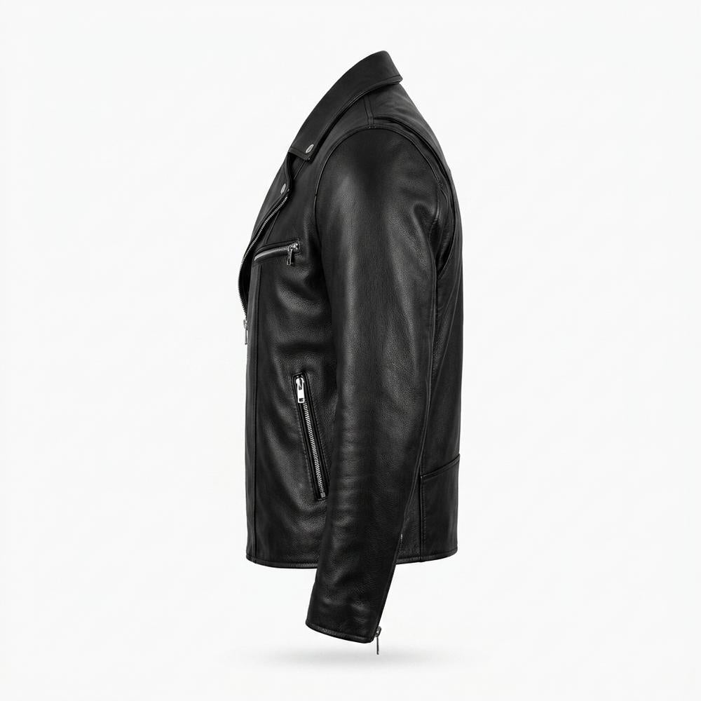 Allsaints Leather - Elmin | Asymmetrical Zippered Leather Jacket Men