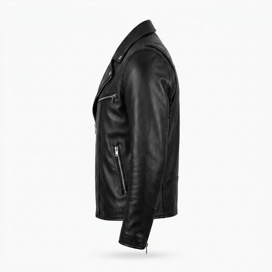 Allsaints Leather - Elmin | Asymmetrical Zippered Leather Jacket Men