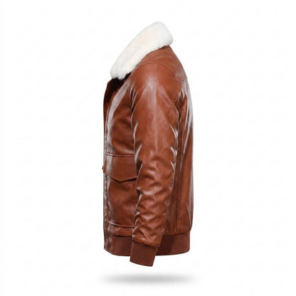 Allsaints Leather - Domav | Sherpa-Collared Lined Leather Jacket Men