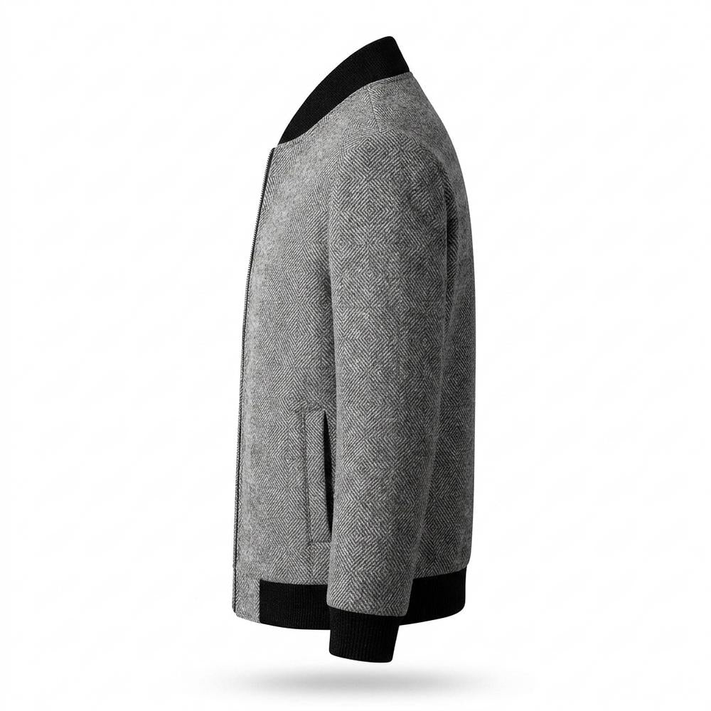 Allsaints Leather - Alvar | Textured Ribbed-Trim Jacket Men