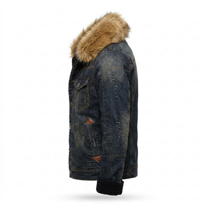 Allsaints Leather - Mupem | Sherpa-Lined Fur-Hooded Denim Jacket Men