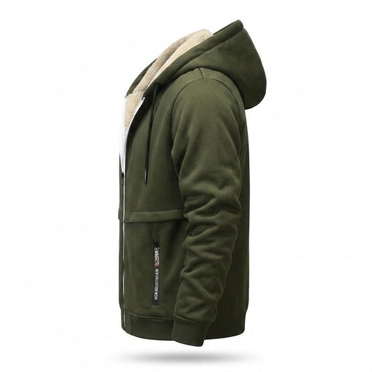 Allsaints Leather - Rohal | Fleece-Lined Zip-Up Hoodie Men