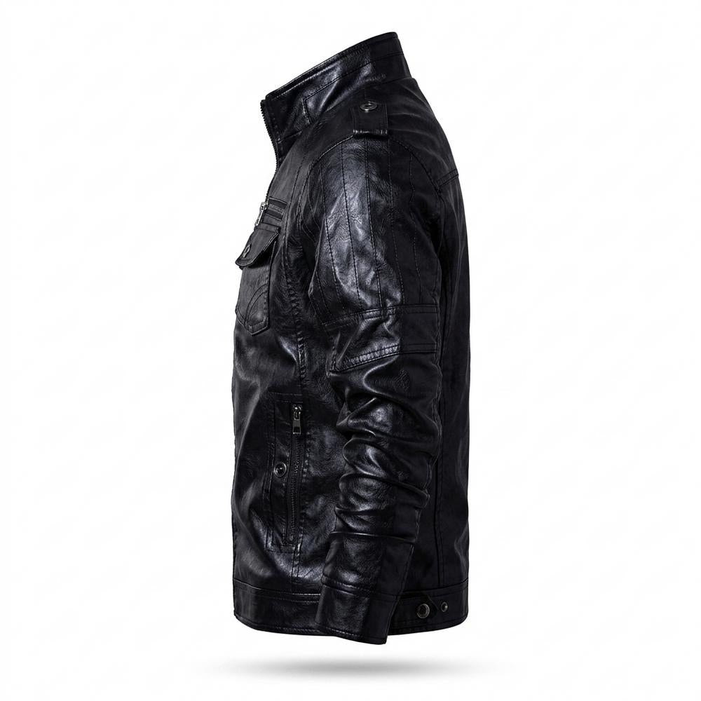 Allsaints Leather - Vulun | Lined Zippered Leather Jacket Men