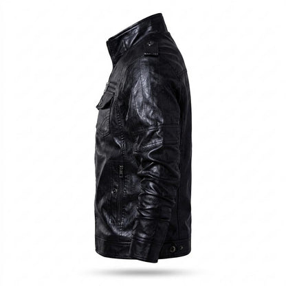 Allsaints Leather - Vulun | Lined Zippered Leather Jacket Men