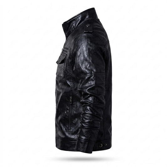 Allsaints Leather - Vulun | Lined Zippered Leather Jacket Men
