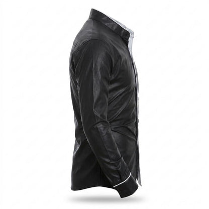 Allsaints Leather - Vemor | Piped Stand-Collar Shirt Men