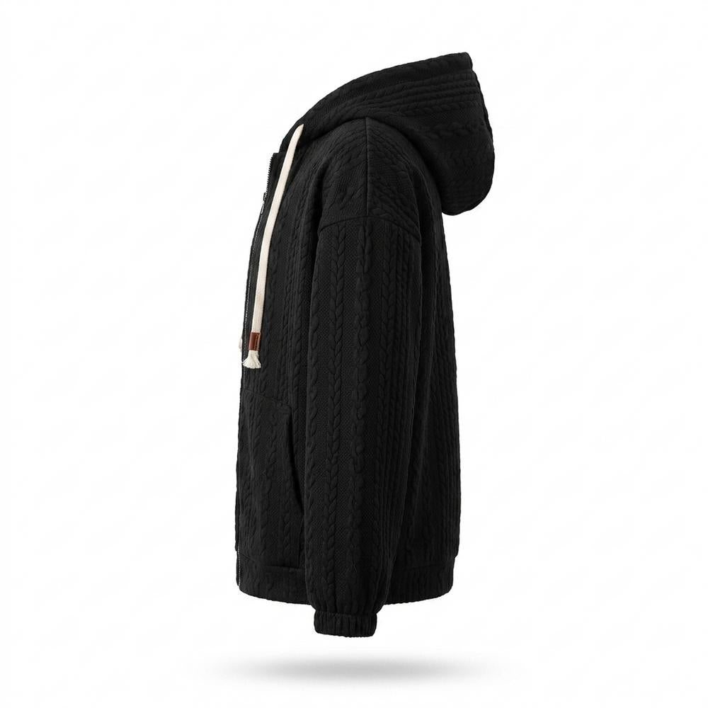 Allsaints Leather - Eltal | Textured Zip-Up Hoodie Unisex