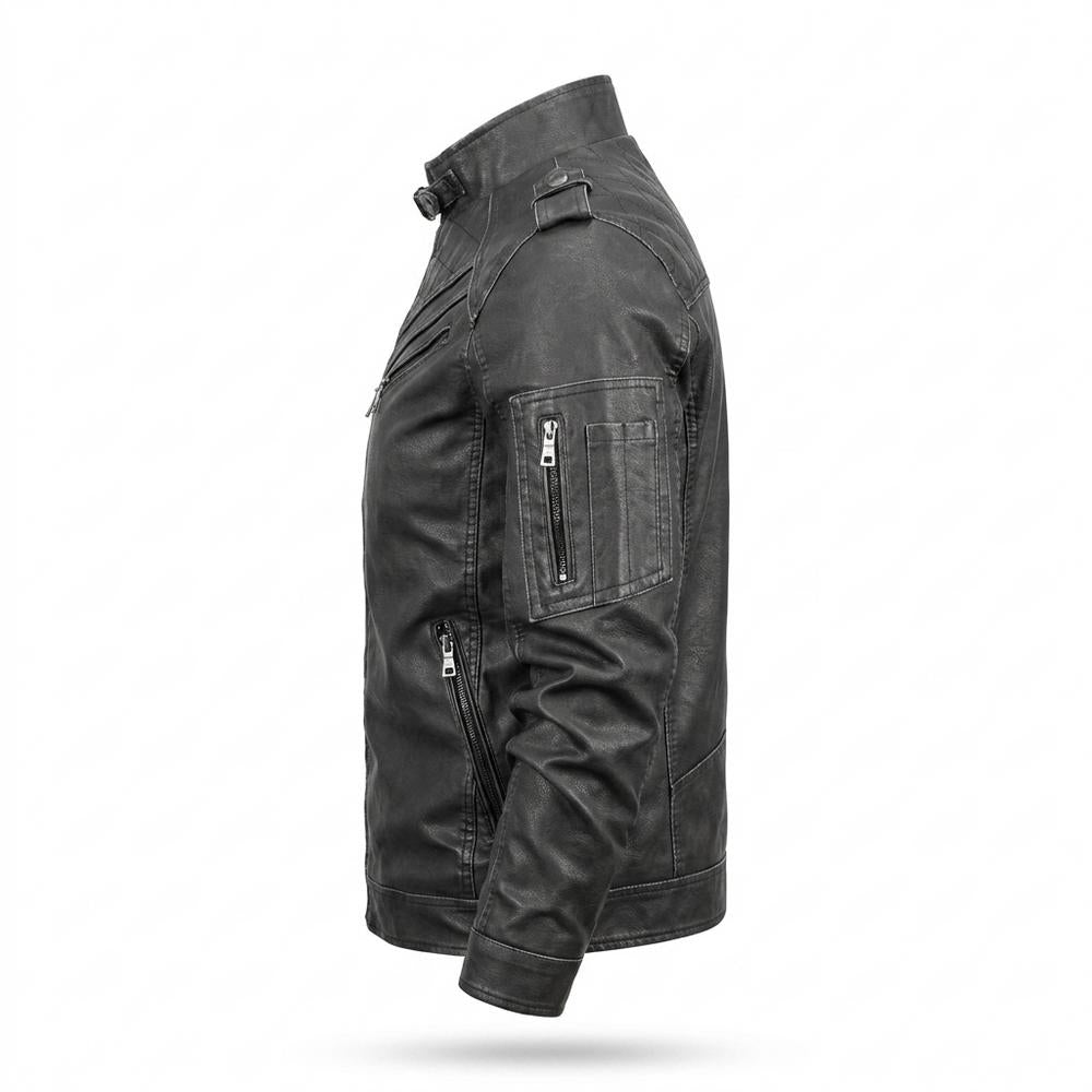 Allsaints Leather - Alhal | Quilted Fitted Leather Jacket Men