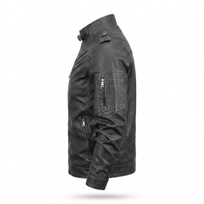 Allsaints Leather - Alhal | Quilted Fitted Leather Jacket Men