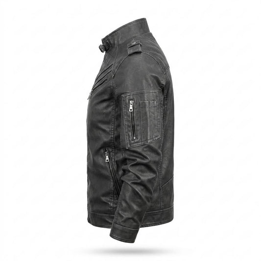 Allsaints Leather - Alhal | Quilted Fitted Leather Jacket Men