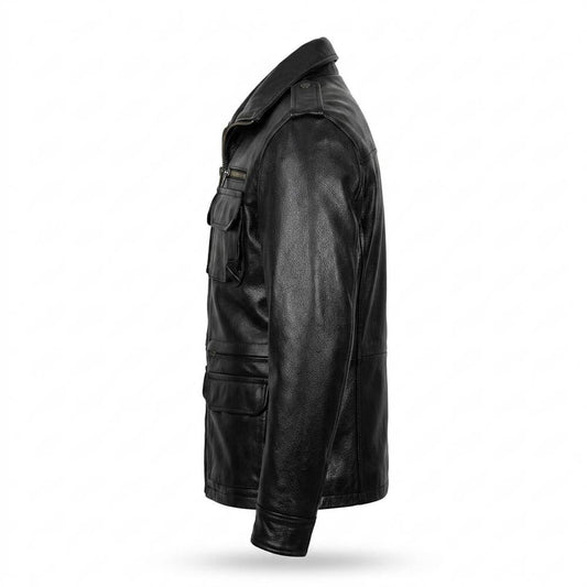 Allsaints Leather - Mamin | Multi-Pocket Zip-Up Leather Jacket Men