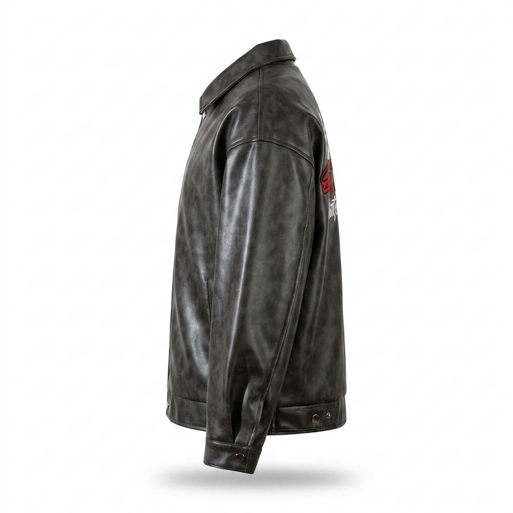 Allsaints Leather - Ellev | Zip-Up Textured Leather Jacket Unisex