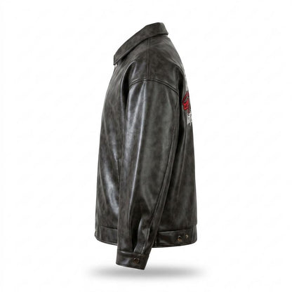 Allsaints Leather - Ellev | Zip-Up Textured Leather Jacket Unisex