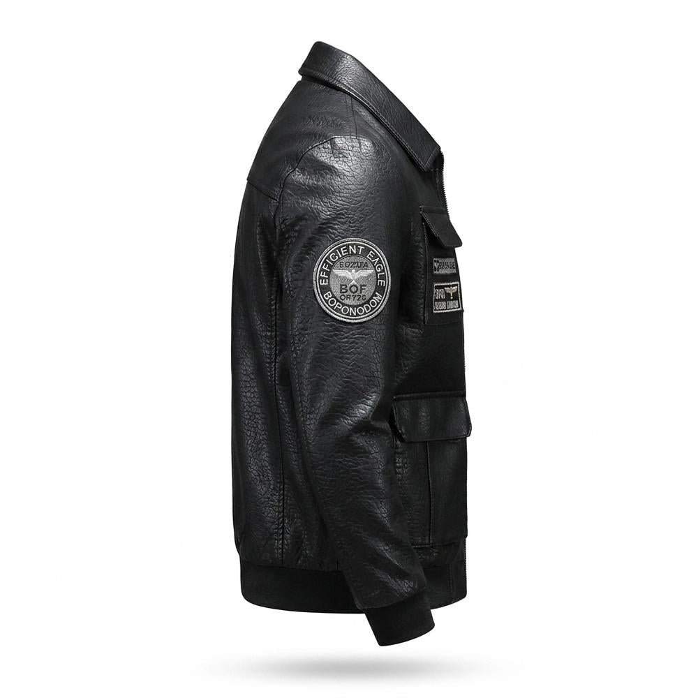 Allsaints Leather - Duror | Patched Zipped Leather Jacket Men