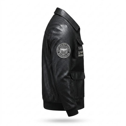 Allsaints Leather - Duror | Patched Zipped Leather Jacket Men