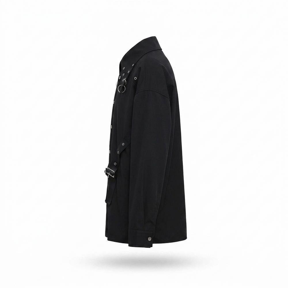 Allsaints Leather - Arrel | Embellished Buckled Shirt Unisex