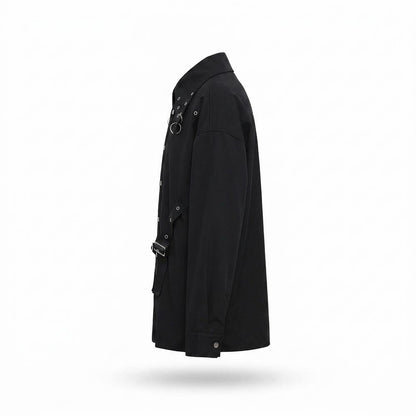 Allsaints Leather - Arrel | Embellished Buckled Shirt Unisex