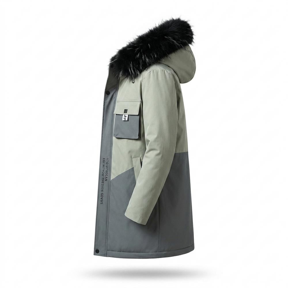 Allsaints Leather - Taral | Hooded Color-Block Coat Men