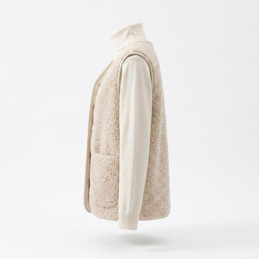 Allsaints Leather - Saver | Sherpa Button-Front Vest Women