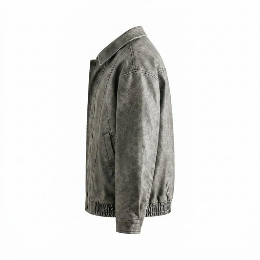 Allsaints Leather - Miken | Washed Boxy Jacket Unisex