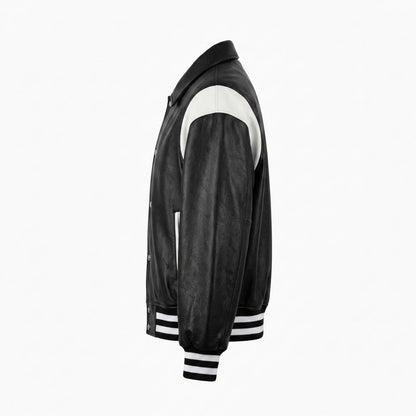 Allsaints Leather - Lavin | Two-Tone Snap-Button Jacket Unisex