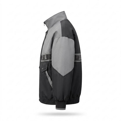 Allsaints Leather - Lamin | Color-Block Stand-Collar Jacket Unisex