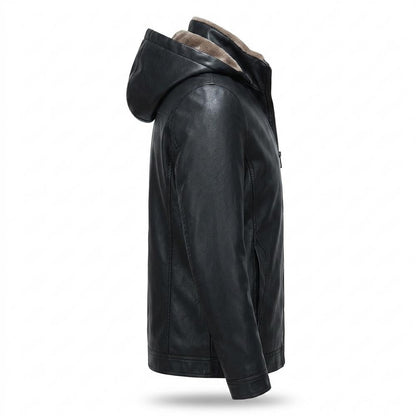 Allsaints Leather - Raran | Lined Hooded Leather Jacket Men